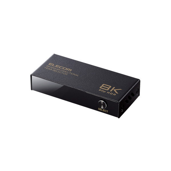 HDMI 切替器 2入力1出力/1入力2出力 双方向切替可 8K 60Hz 4K 120Hz HDMI2.1 手動 切り替え器 電源不要 セレクター ブラック DH-SW8KBD21BK