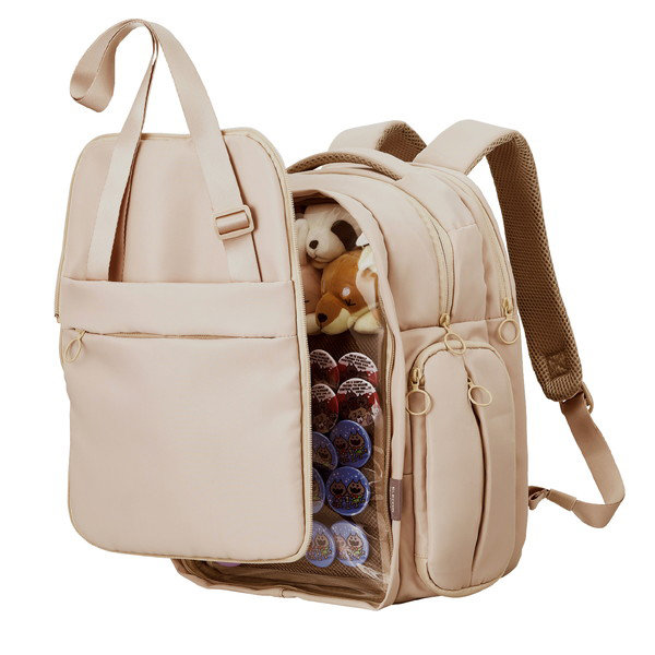 リュック バックパック 痛バッグ Mサイズ ビジネス 推し活 2Way使用 撥水加工 ショルダーバッグ付 レインカバー付属 グレージュ BM-OGBP02MGY