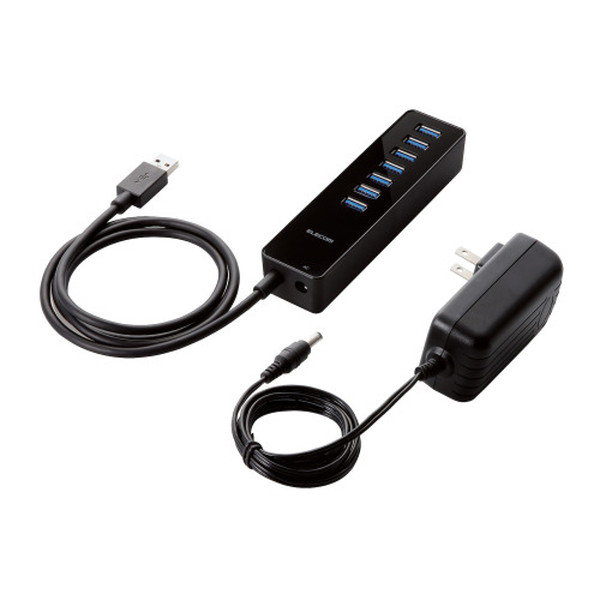 USBHUB3.0/マグネット付き/セルフパワー/7ポート/ブラック U3H-T719SBK