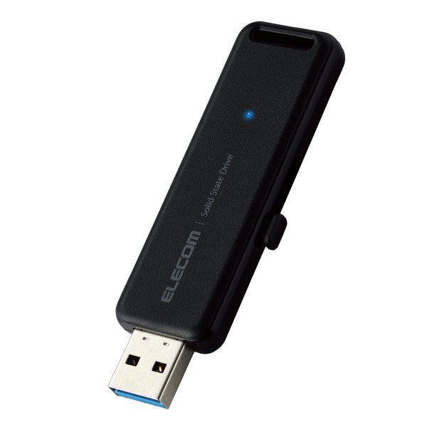 SSD 外付け 1TB USB3.2 Gen2 読出最大1000MB/秒 スライド式 ノック式 高速 耐衝撃 【 Windows 11 Mac OS PS5 PS4 テレビ レコーダー 他対応】 ブラック ESD-EMB1000GBK