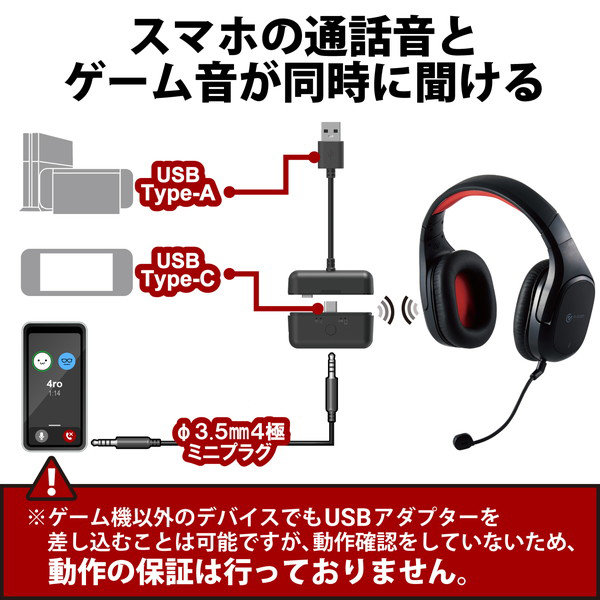 ゲーミングヘッドセット ワイヤレスヘッドホン 無線 2.4GHz （有線3.5mm接続可） マイク付 φ50mm ドライバー ミキサー機能付 3Dサラウンド対応 ブラック HS-GMW100BK