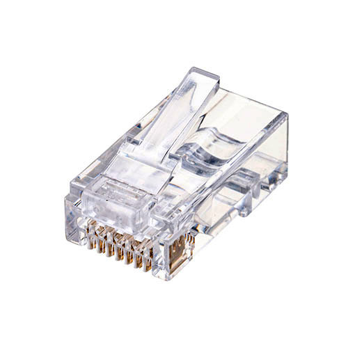 サンワサプライ RJ-45コネクタ（カテゴリ6、貫通型、単線・より線共用） ADT-6RJKN-100