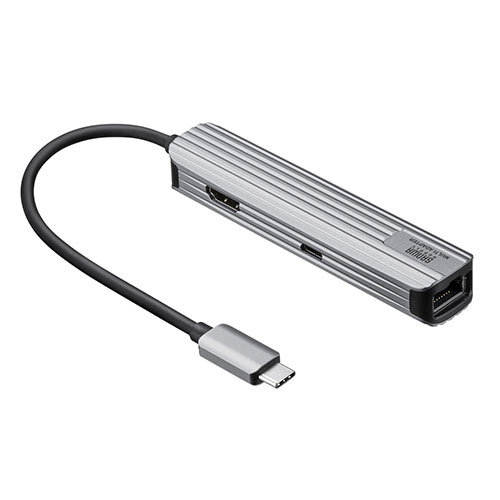 サンワサプライ USB Type-Cマルチ変換アダプタ（HDMI＋LAN付） USB-3TCHLP7S