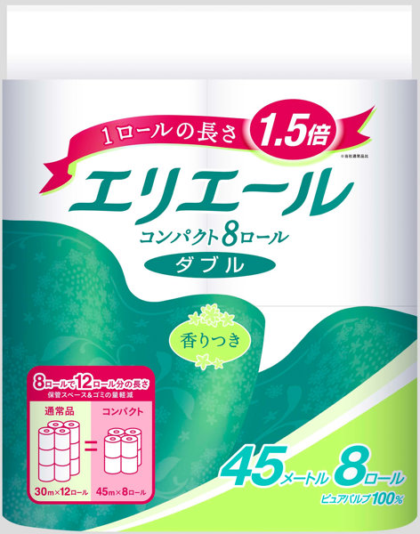 エリエールトイレット コンパクト8Rダブル