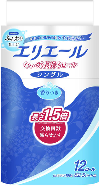 エリエールトイレットティシューたっぷり長持ち12ロール（シングル）