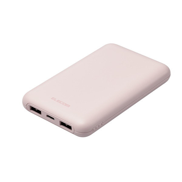 モバイルバッテリー 10000mAh 大容量 軽量 小型 PD 最大20W 入出力（ USB Type C ×1） 出力（ USB A ×2） 【 iPad iPhone Android 各種対応 】 ピンク DE-C44-10000PN