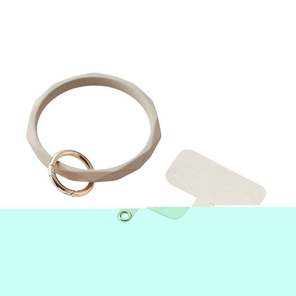 スマホストラップ 手首 ハンド シリコンハンド（ダイヤカット） ストラップシート付 携帯ストラップ 落下防止 【 iPhone Android スマホ 各種対応 】 ＆me ベージュ P-STHSIDBE