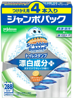スクラビングバブル トイレスタンプ漂白 ホワイティーシトラス 替え4P