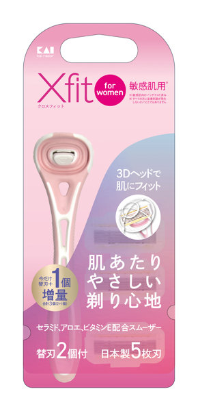 Xfit for women 敏感肌用 カミソリ 替刃2個付 GA0094