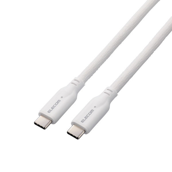 タイプC ケーブル （ USB Type-C to C ） 0.5m PD 100W USB10Gbps準拠 断線しにくい シリコンメッシュ 【 MacBook Pro iPad iPhone 等 TypeC 機器対応 】 ホワイト MPA-CC1GSM05WH
