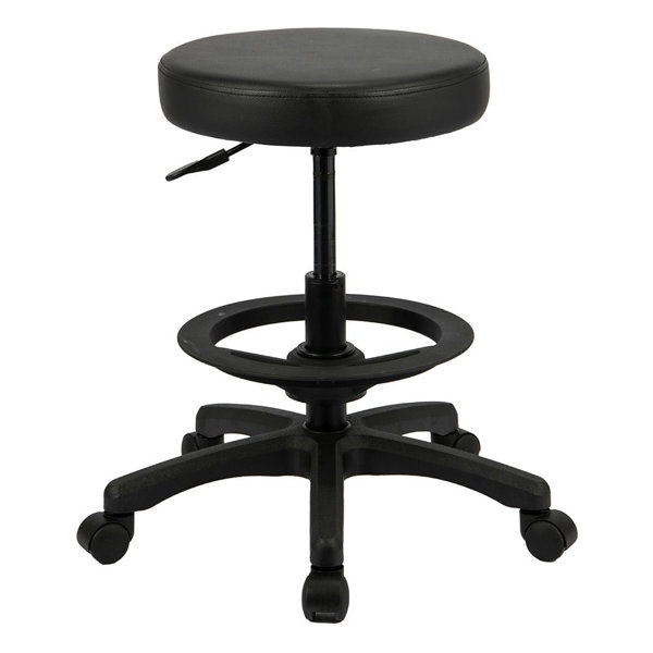 ラウンドOAチェア ハイタイプ 足置きリング付き/ブラック RZR-113BK