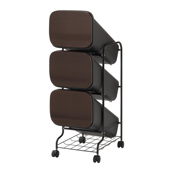 リス スムース スタンド ダストボックス 分別 ゴミ箱 19L×3P ウッド