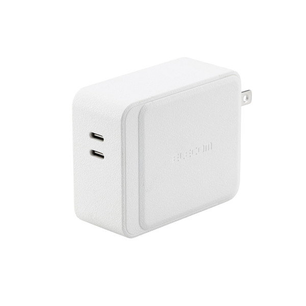 モバイルバッテリー コンセント 一体型 5000mAh PD 最大45W 急速充電 出力（ USB Type-C ×2） 2台同時充電可 小型 軽量 折りたたみプラグ ホワイト EC-C20LWH