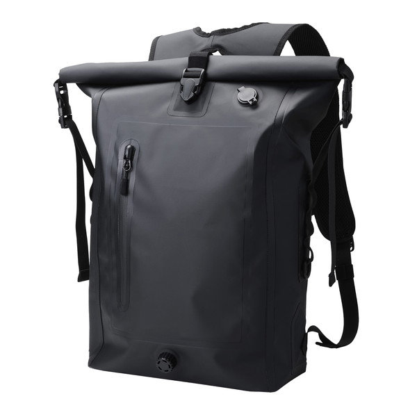 リュック 防水 バックパック ロールトップタイプ 22L 通勤 通学 アウトドア 簡易シャワー機能 防災バッグ ブラック BM-BPWP02BK
