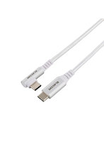 USB Type-C ケーブル （ USB-C to C ） 1m L字 PD 60W 急速充電 ナイロンメッシュ 【 Type C ポート搭載 スマホ タブレット Nintendo Switch 等対応 】 ホワイト MPA-CCECL10WH