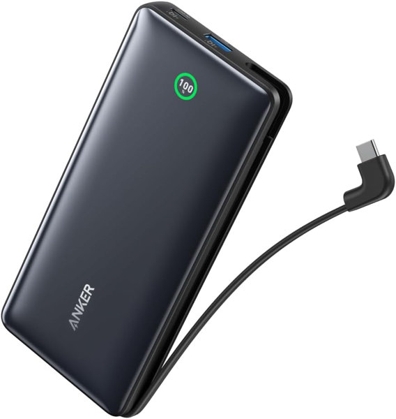 Anker Nano Power Bank （20000mAh， 30W， Built-In USB-C ケーブル） ブラック A1387N11