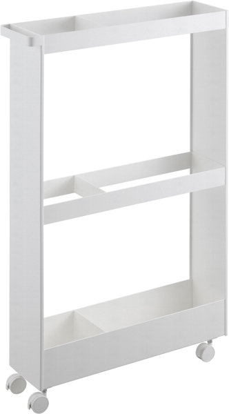 キャスター付き長物収納スリムワゴン タワー ホワイト