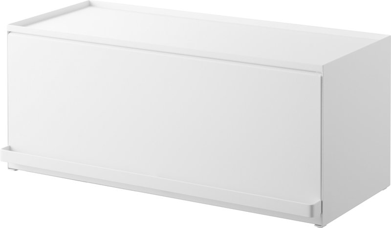 前が開くキッチンカウンター上収納ラック タワー D24 ホワイト