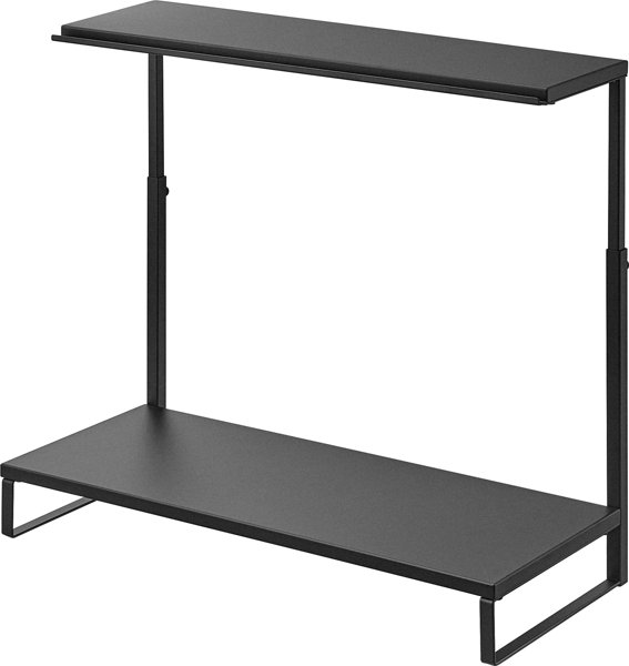 モニター上下ラック タワー 2段 ブラック