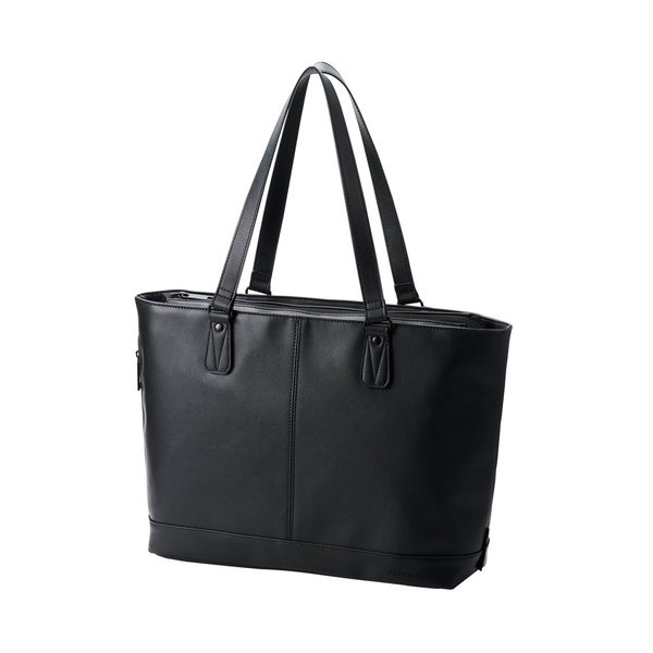 トートバッグ 肩掛け バッグ 自立式 大容量 15L 14インチノートPC A4サイズ収納 キャリーオン対応 ボトルポケット 前面あおりポケット付 ORGULLO ブラック BM-TBSLH02BK