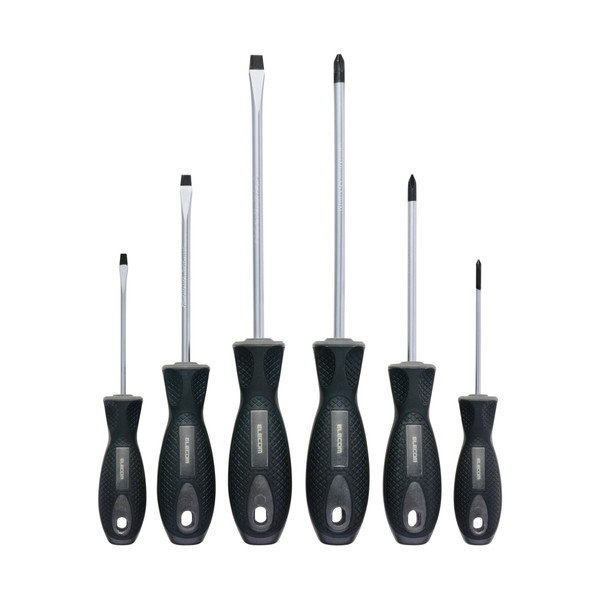ドライバーセット 6本組 ネジ用 ＜ プラスドライバー ×3（＃0/＃1/＃2） マイナスドライバー ×3（3/5/6mm） ＞ 先端磁石付き DIY 工具 TL-SDS6