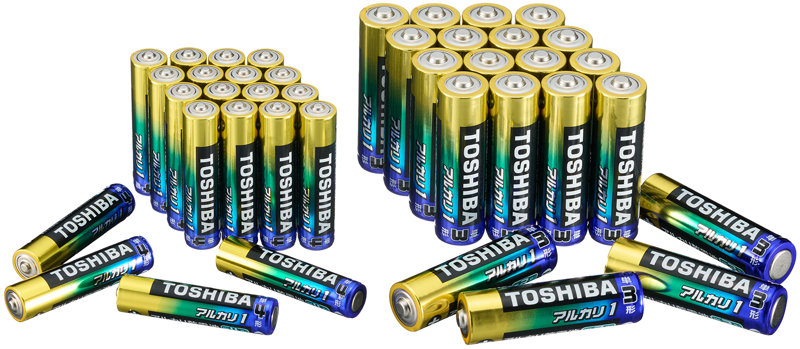 東芝 X-JOUBI SET3 アルカリ乾電池 単3形（2P×10） / 単4形（2P×10） 計40個セット ［ LR6AN 2KP / LR03AN 2KP アルカリ乾電池 まとめ買い ］