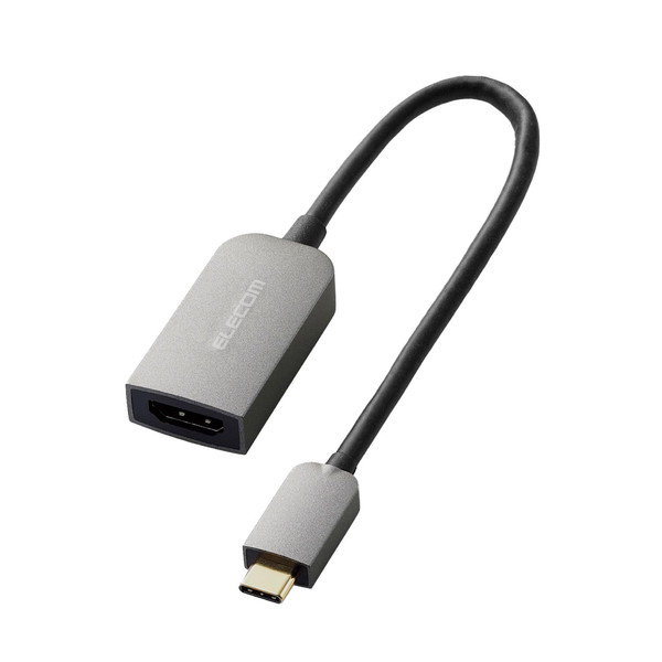 USB-C HDMI 変換アダプタ 【4K/60Hz対応】 USB Type-C 映像出力 （ Windows MacBook Chromebook Android iPhone iPad ） シルバー ECAD-CHDMIQGM4