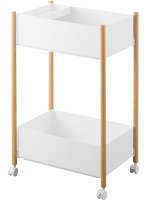 小物トレー付き収納ワゴン 2段 リン ナチュラル