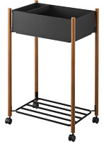 小物トレー付き下段が棚の収納ワゴン 2段 リン ブラウン