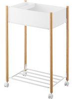 小物トレー付き下段が棚の収納ワゴン 2段 リン ナチュラル