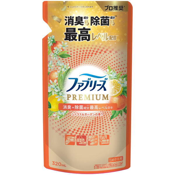 ファブリーズW除菌＋消臭プレミアムシトラス＆ガーデンの香りつめかえ 320ML
