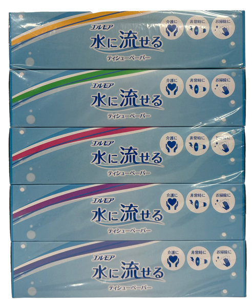 エルモア 水に流せるティシューペーパー 5個