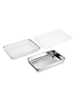 よこやま 燕熟の技 バット1/1サイズ&ザル・蓋付 保存や下ごしらえに便利なステンレスバット YB-750