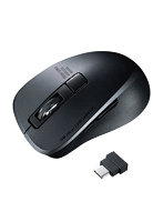 サンワサプライ 静音ワイヤレスType-CブルーLEDマウス（5ボタン・ブラック） MA-WBLC153BK