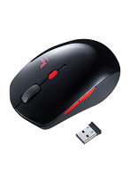 サンワサプライ 静音ワイヤレスブルーLEDコンボマウス(ブラック×レッド) MA-WBTBL193BKR