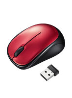 サンワサプライ 静音ワイヤレスブルーLEDマウス レッド MA-WBS311R