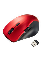 サンワサプライ 静音ワイヤレスマウス サイドホイール付き 5ボタン レッド MA-WBS524R