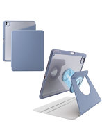 iPad Pro ケース 13インチ （ M4 ） マグネット着脱フラップ 360度回転 Apple Pencil収納 2段階角度調節 スタンド オートスリープ機能 背面クリア ブルーグレー TB-A25PLMG360BG