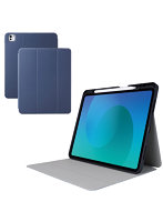 iPad Pro ケース 13インチ （ M4 ） マグネット式フラップ カバー Apple Pencil収納 フリーアングル スタンド オートスリープ機能 衝撃吸収 ネイビー TB-A25PLSANV