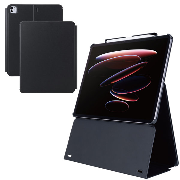 iPad Pro ケース 13インチ （ M4 ） 高さ調整フラップ カバー Apple Pencil収納 フリーアングル スタンド オートスリープ機能 ブラック TB-A25PLWVH2BK 5,935円