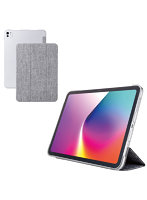 iPad Pro ケース 11インチ （ M4 ） ファブリックフラップ カバー 2アングル スタンド オートスリープ機能 軽量 薄型 背面クリア グレー TB-A25PMWVCGY
