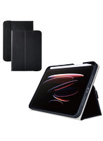 iPad mini ケース 8.3インチ （ A17 Pro ） / 第6世代 ベルト付きフラップ カバー Apple Pencil収納 2アングル スタンド 軽量 耐衝撃 ブラック TB-A25SPLF2BK