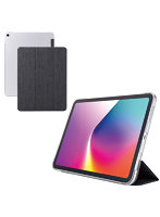 iPad Air ケース 13インチ （ M3 / M2 ） マグネット式ファブリックフラップ カバー 2アングル スタンド オートスリープ機能 軽量 薄型 背面クリア ブラック TB-A25XWVCBK