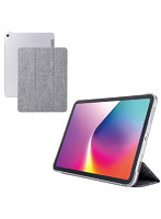 iPad Air ケース 13インチ （ M3 / M2 ） マグネット式ファブリックフラップ カバー 2アングル スタンド オートスリープ機能 軽量 薄型 背面クリア グレー TB-A25XWVCGY
