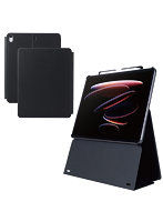 iPad Air ケース 13インチ （ M3 / M2 ） 高さ調整フラップ スタンド オートスリープ機能 ブラック TB-A25XWVH2BK