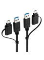 データ移行ケーブル USBリンクケーブル 1.5m Windows11/10/Mac対応 USB3.0/5Gbps 高速転送 ドラッグ＆ドロップ インストール不要 キーボード・マウス共有 黒 ECUC-TV8BK