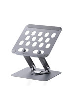 ノートパソコンスタンド 360度回転 折りたたみ式 〜17.3インチ対応 高さ角度無段階調整 放熱 滑り止め 安定設計 タブレット対応 在宅勤務 テレワーク ブラック PCAWLTSFA360BK