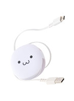 巻き取り式 充電ケーブル USB-A to USB-C 90cm データ転送対応 コンパクト収納 ホワイト×ブラック MPA-ACRL09WF