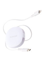 巻き取り式 充電ケーブル USB-C to Lightning 90cm PD60W データ転送対応 MFi認証 コンパクト収納 ホワイト MPA-CLRL09WH