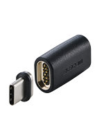 USB-C マグネット 変換アダプタ 100W PD対応 着脱式コネクタ ブレーカー内蔵 ブラック MPA-CMAADBK